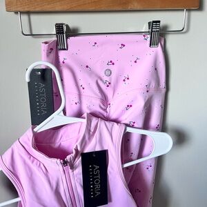 NWT ASTORIA Viral cherry set Pink Leggings SET #13